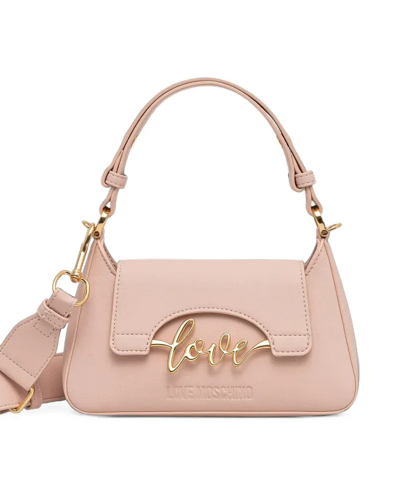 Moschino Shopper mit Logo-Schild - Rosa Rosa