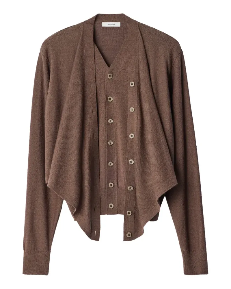 Christophe Lemaire Cardigan mit Trompe oeil-Muster - Braun Braun