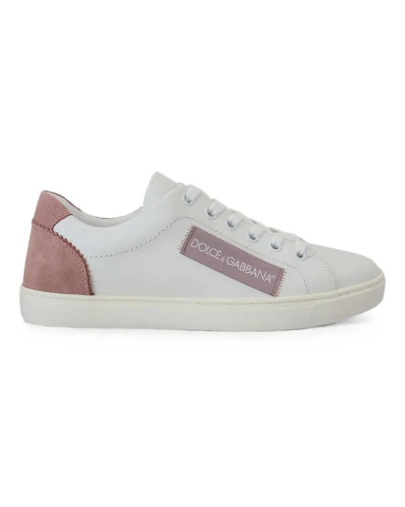 Dolce & Gabbana Sneakers mit Wildledereinsätzen und Logo - Weiß Weiß