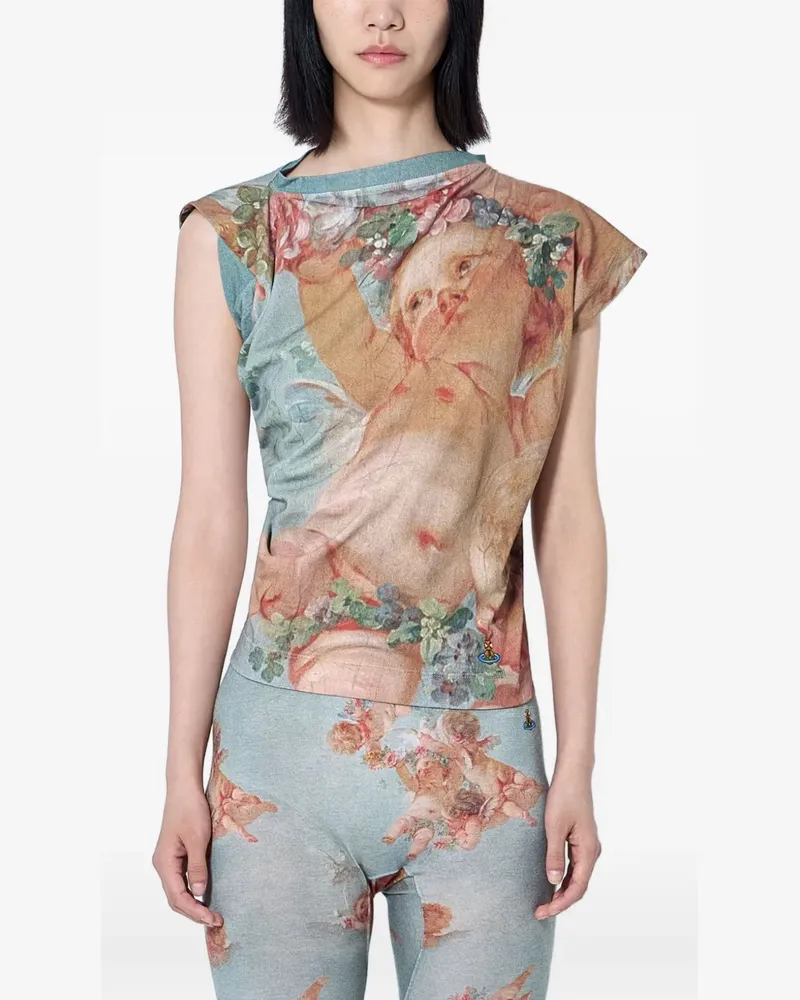 Vivienne Westwood artistic-print sleeveless top - Blau Blau