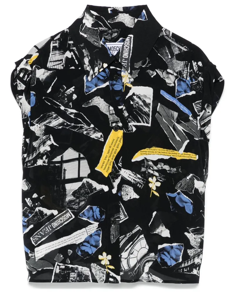 Moschino Hemd im Patchwork-Look - Schwarz Schwarz