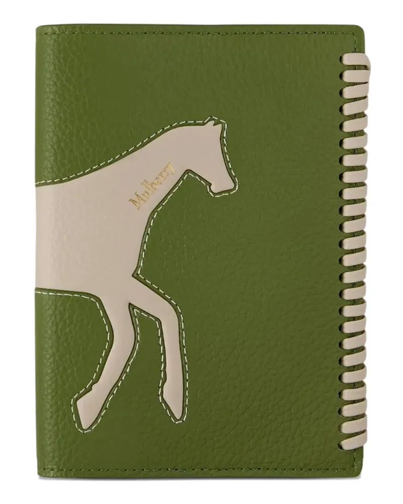 Mulberry horse-appliqué passport holder - Grün Grün
