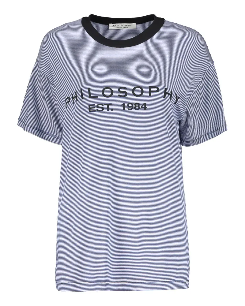 Philosophy Di Lorenzo Serafini Gestreiftes T-Shirt - Blau Blau