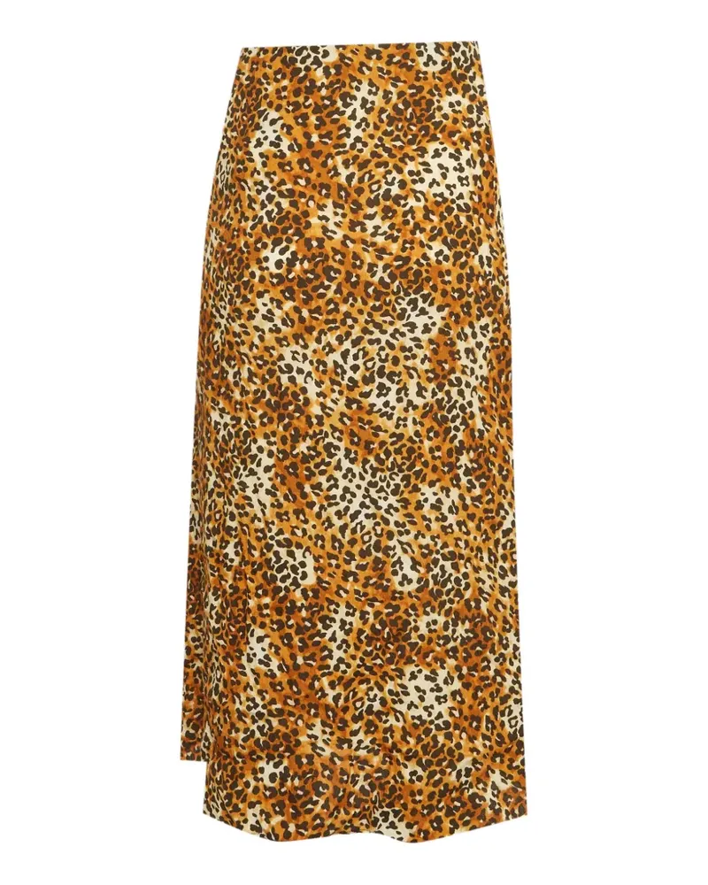 Maje leopard-print ruched midi skirt - Braun Braun