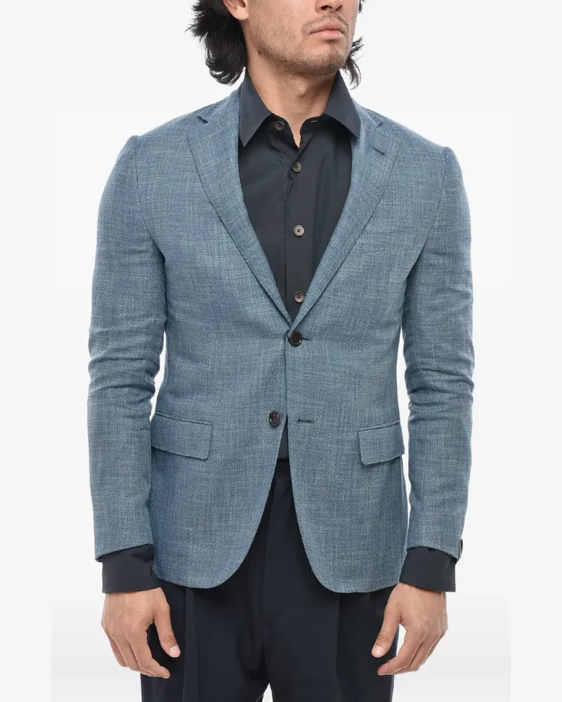 Corneliani single-breasted flap-pocket blazer - Blau Blau