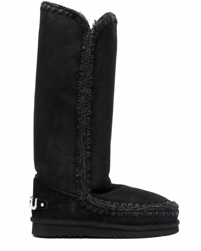 Mou Stiefel mit Stickerei - Schwarz Schwarz