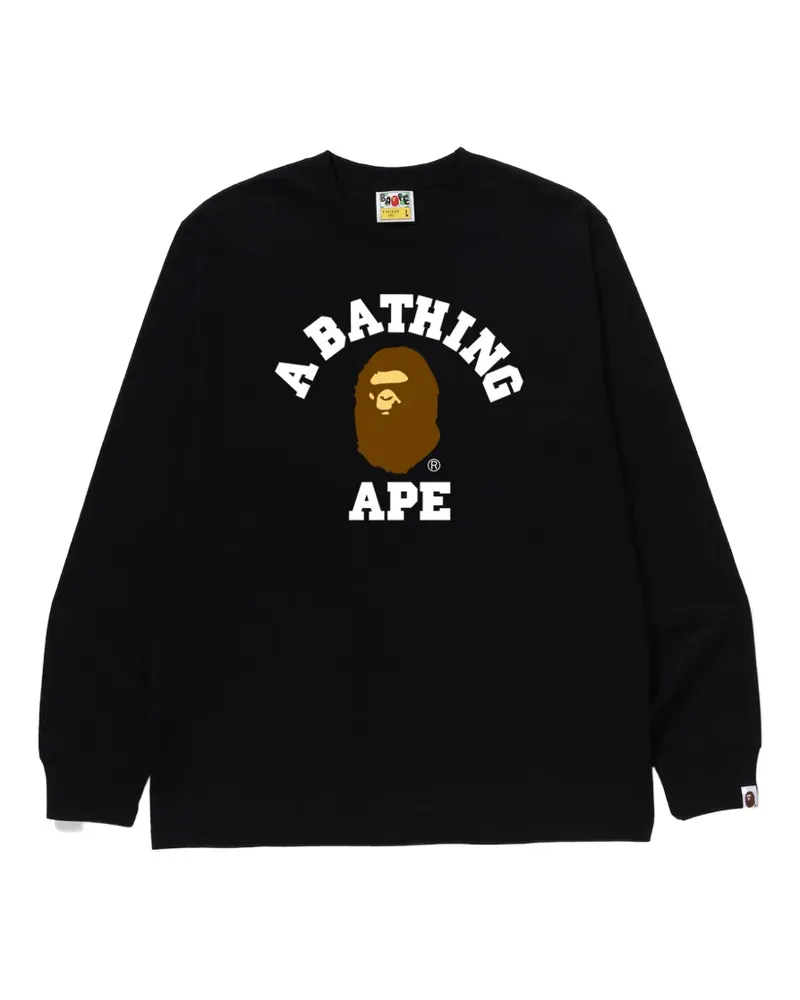 BAPE logo-print long-sleeve T-shirt - Schwarz Schwarz