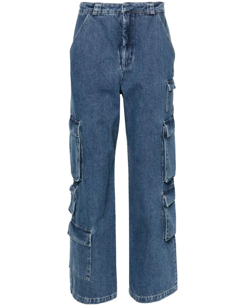 Axel Arigato Roam Cargo-Jeans mit weitem Bein - Blau Blau
