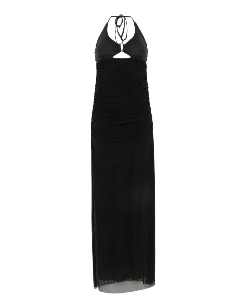 FISICO-Cristina Ferrari ruched halterneck maxi dress - Schwarz Schwarz