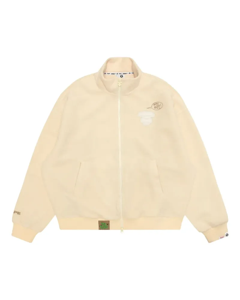 BAPE zip embroidered jacket - Nude Nude