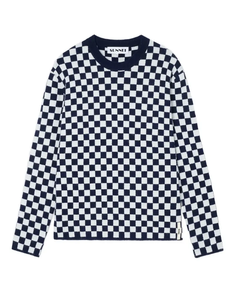 SUNNEI checkerboard-pattern sweater - Blau Blau