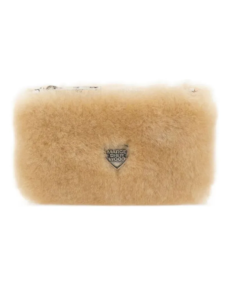 Marge Sherwood Shearling-Portemonnaie mit Reißverschluss - Nude Nude