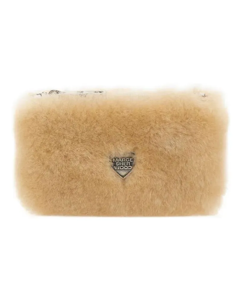 Marge Sherwood shearing hear-zipper wallet - Nude Nude
