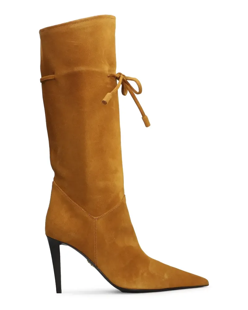 Giuseppe Zanotti Kniehohe Desire Stiefel mit Schleife - Braun Braun