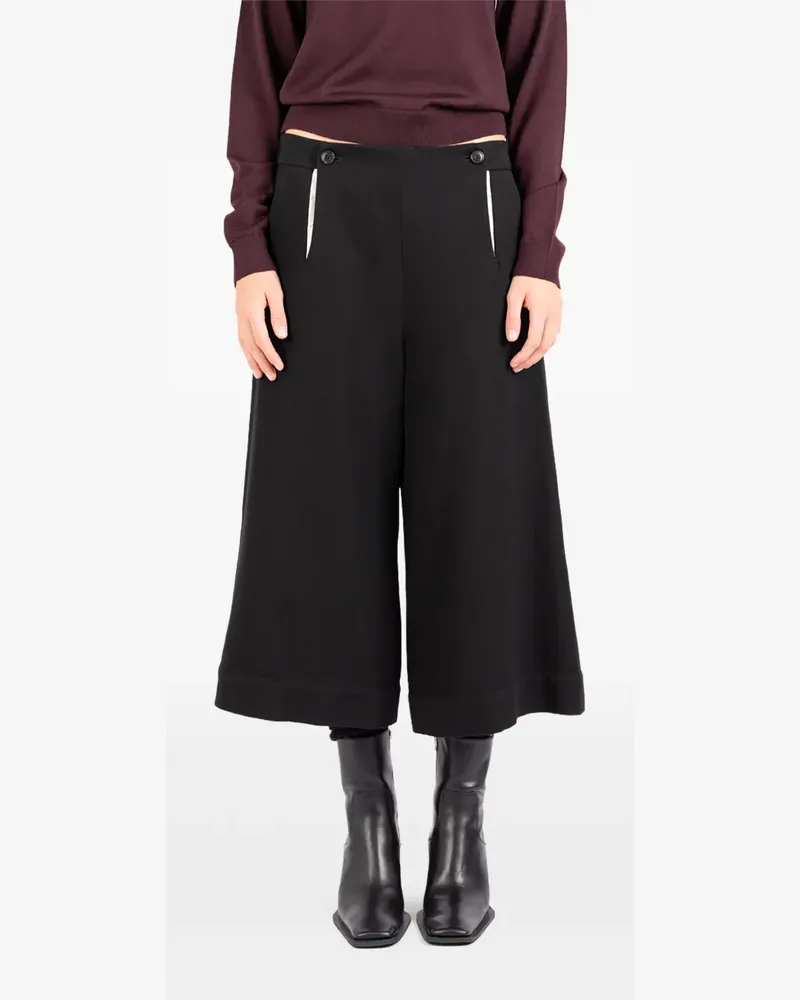 Société Anonyme Breton button-detail cropped trousers - Schwarz Schwarz