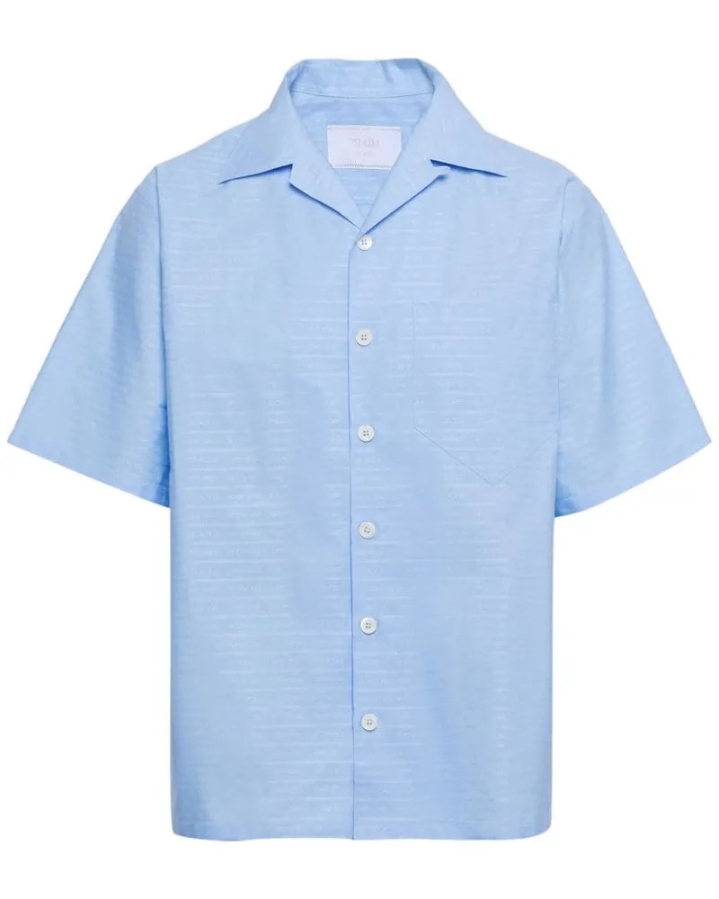 Prada Hemd mit Jacquard-Logo - Blau Blau
