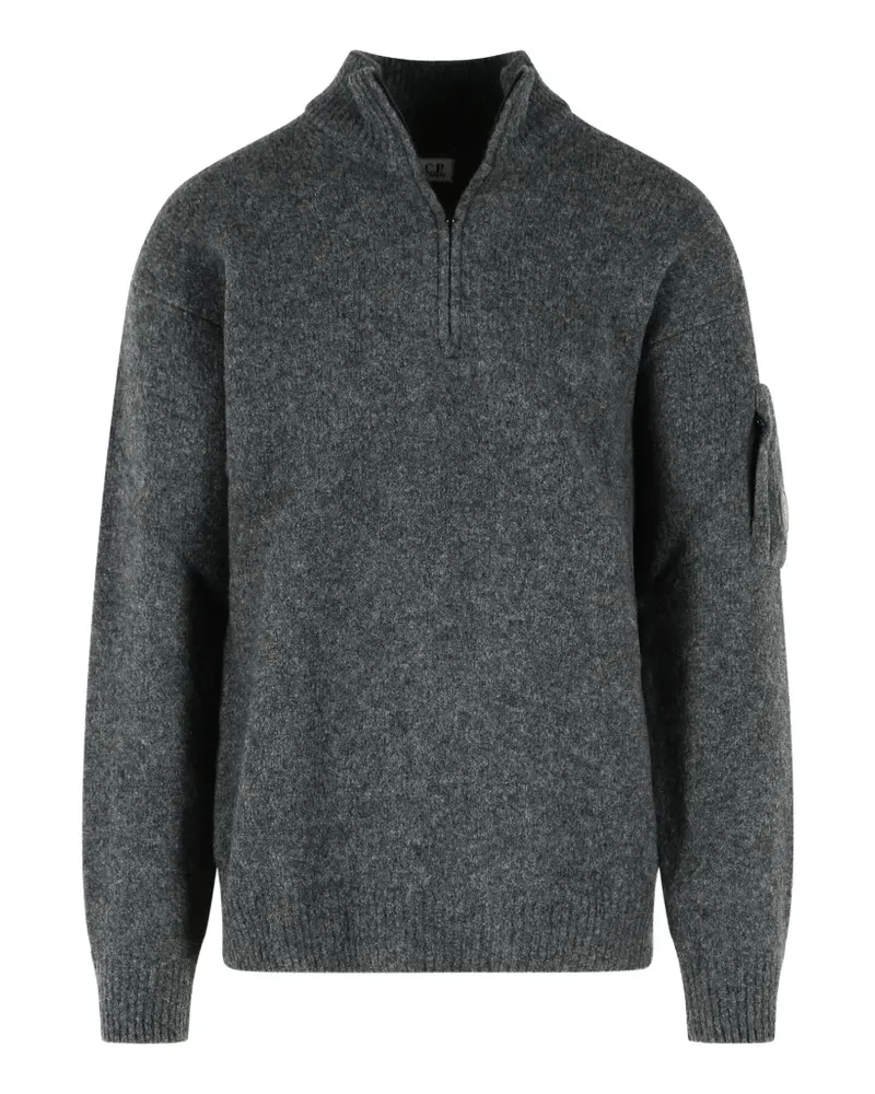 C.P. Company Pullover mit Lens-Detail und Viertelreißverschluss - Grau Grau