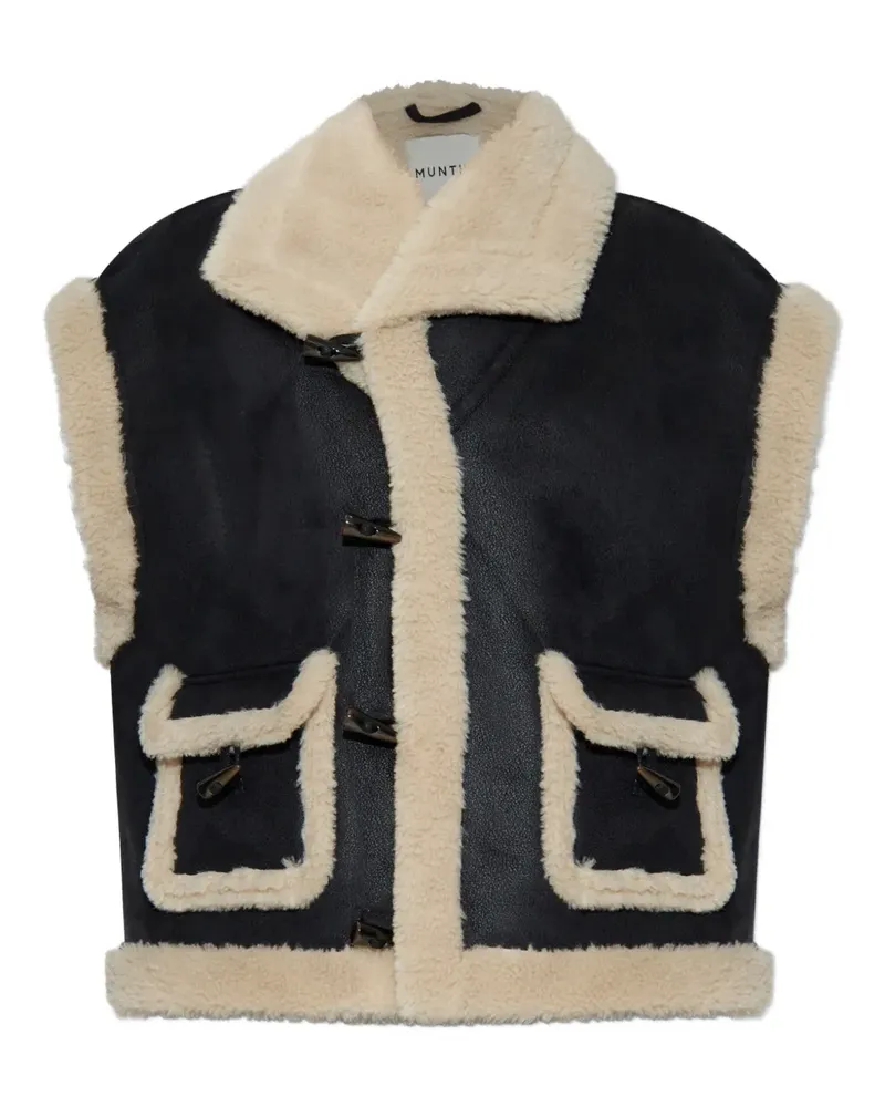 MUNTHE Lurple toggle-fastening shearling vest - Schwarz Schwarz