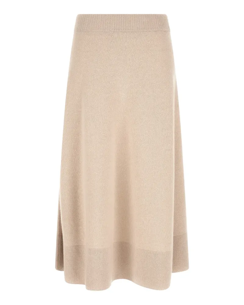 AGNONA knitted flared cashmere midi skirt - Nude Nude