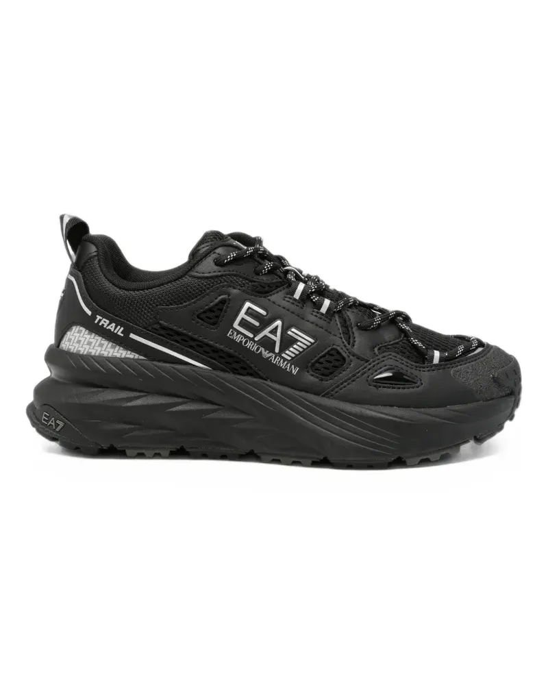 EA7 Sneakers mit Logo-Print - Schwarz Schwarz