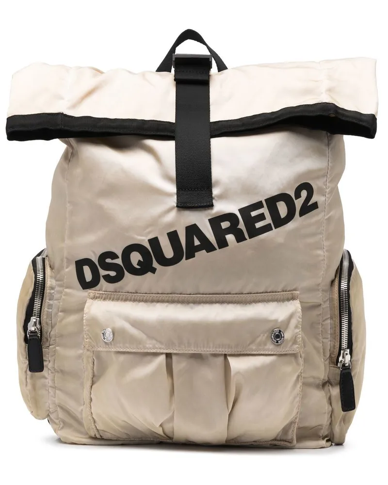 Dsquared2 Rucksack mit Logo-Print Nude