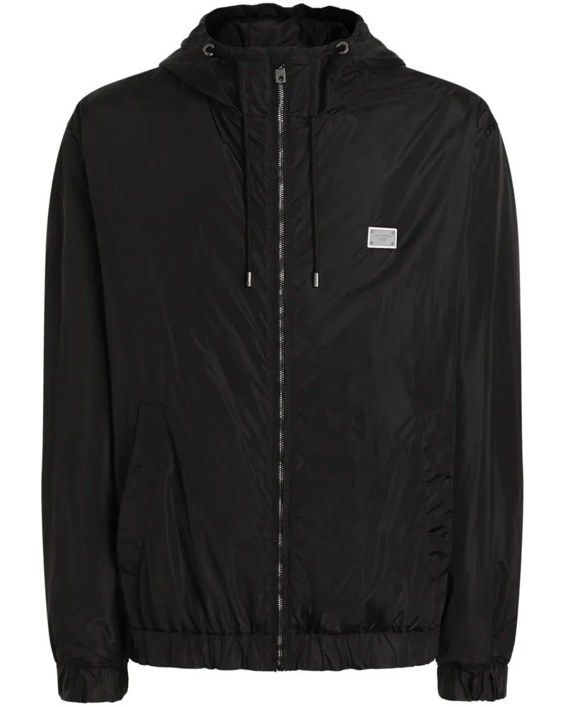 Dolce & Gabbana Bomberjacke mit Logo-Schild - Schwarz Schwarz