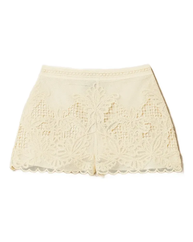 Twin-Set mesh shorts with embroidery - Nude Nude