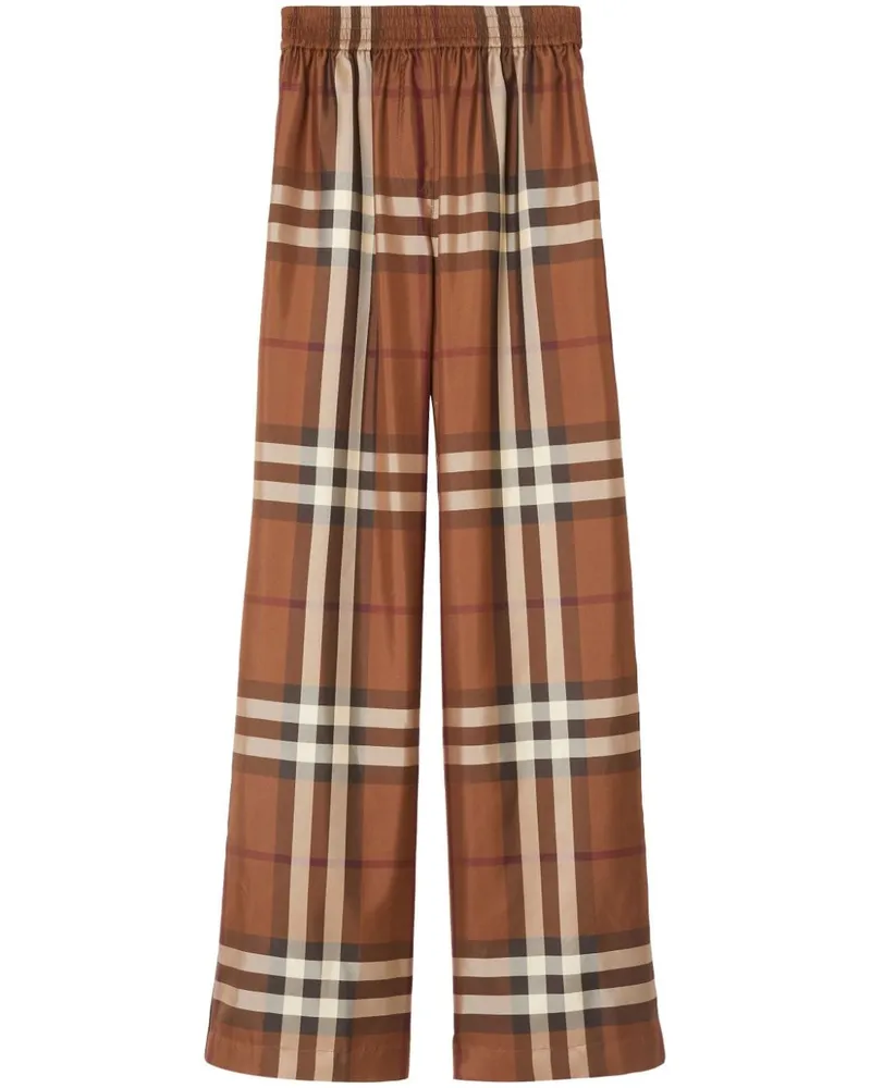 Burberry Alex Seidenhose mit Vintage-Check - Braun Braun