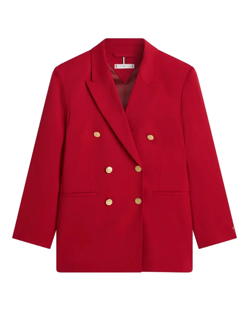 Tommy Hilfiger Timeless double-breasted relaxed-fit wool-blend blazer - Rot Rot