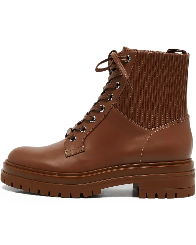 Gianvito Rossi Pre-owned Bikerstiefel mit geripptem Einsatz - Braun Braun