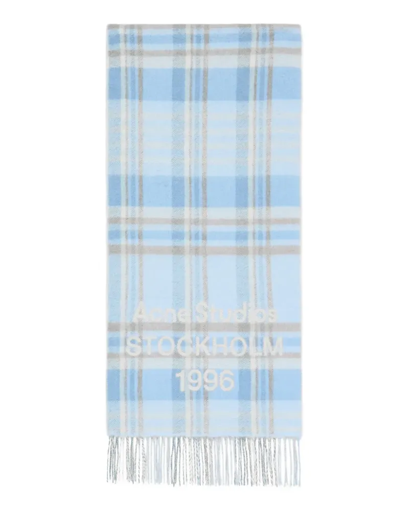 Acne Studios Karierter Schal mit Fransen - Blau Blau
