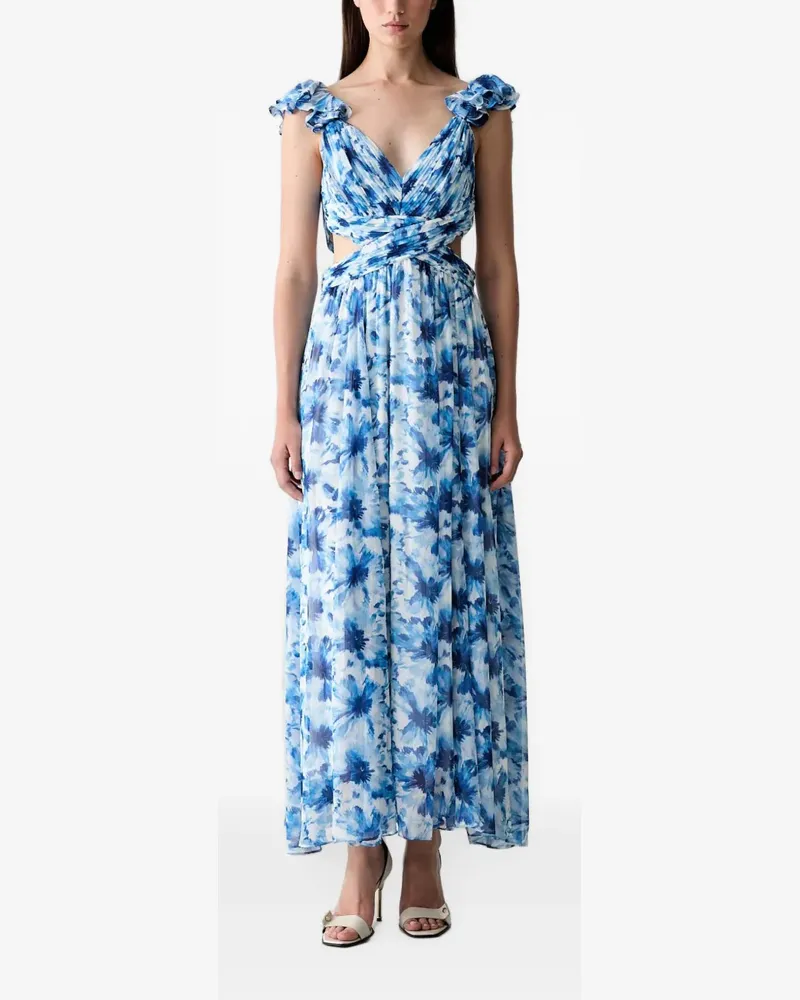 Morgan Maxikleid mit Blumenprint - Blau Blau