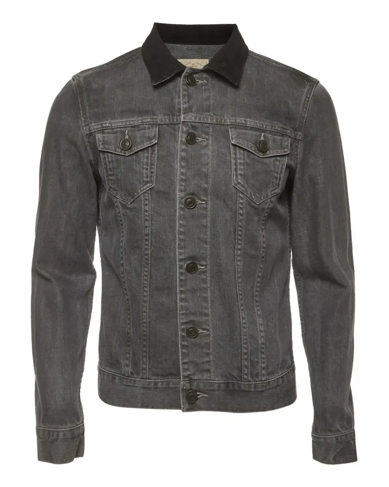 AllSaints corduroy-collar denim jacket - Grau Grau
