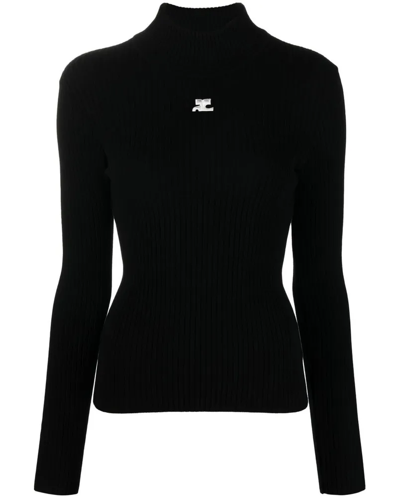 Courrèges Gerippter Reedition Pullover - Schwarz Schwarz