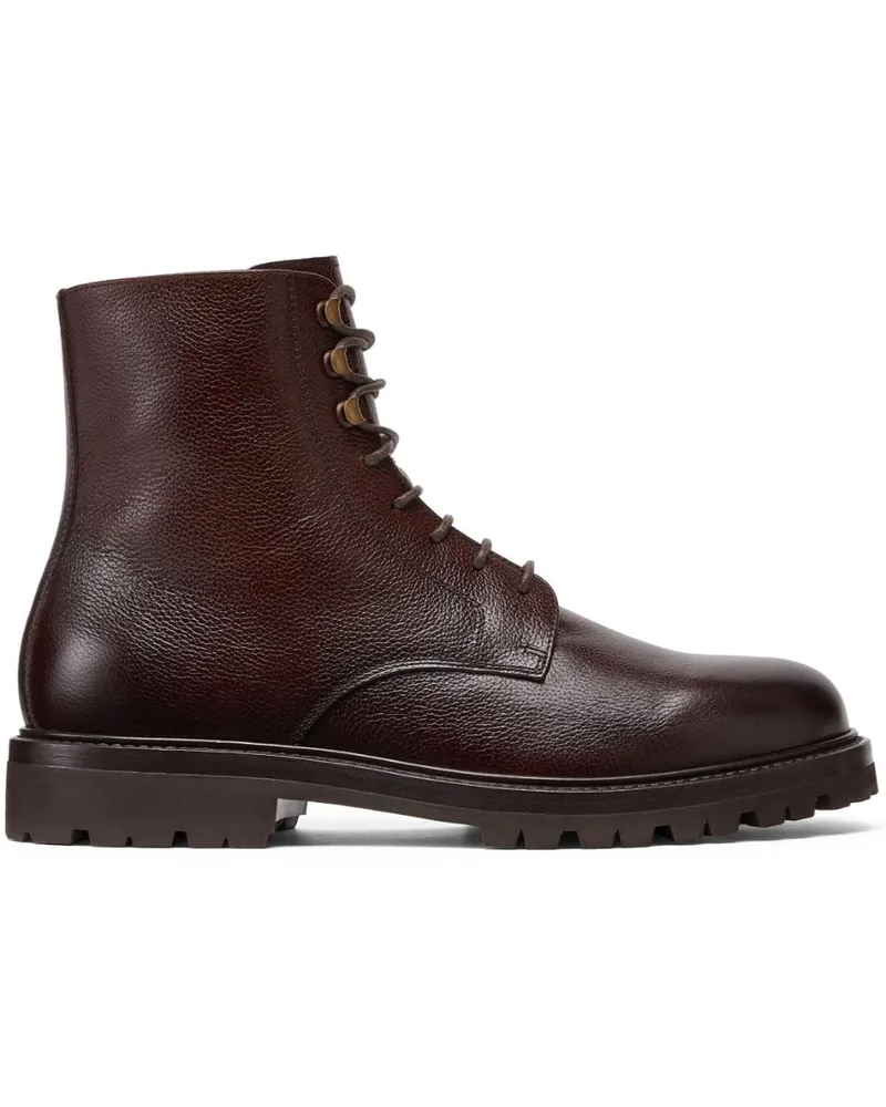 Brunello Cucinelli Knöchelhohe Lederstiefel - Braun Braun