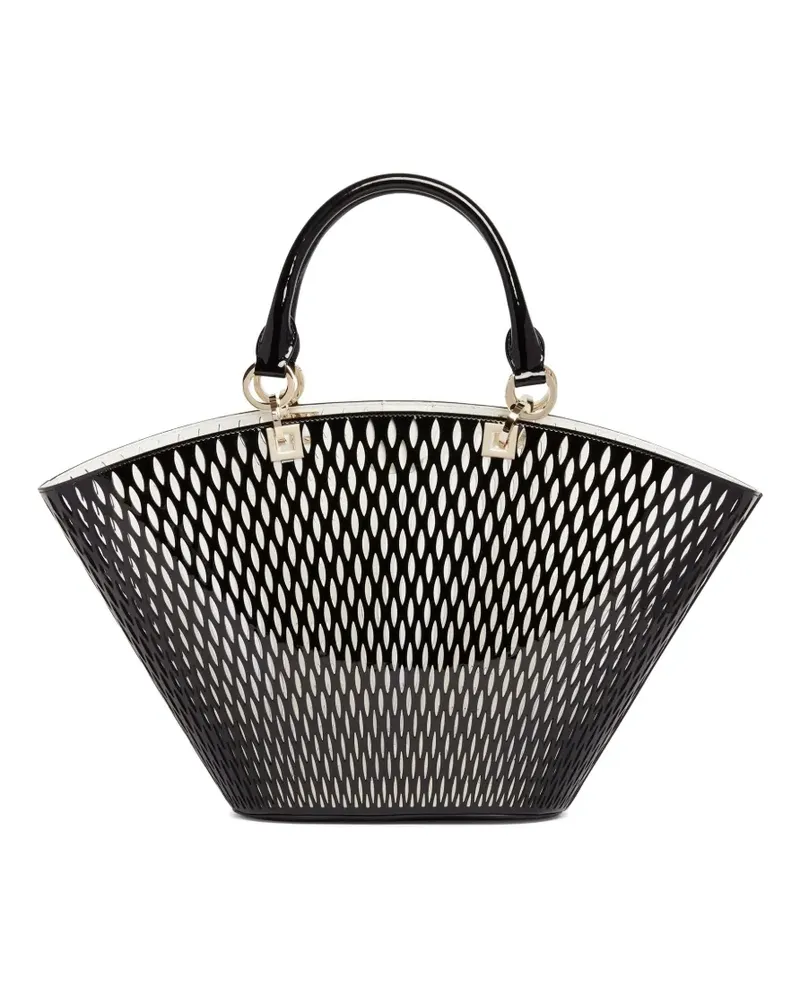 Tom Ford laser-cut patent-leather tote bag - Schwarz Schwarz