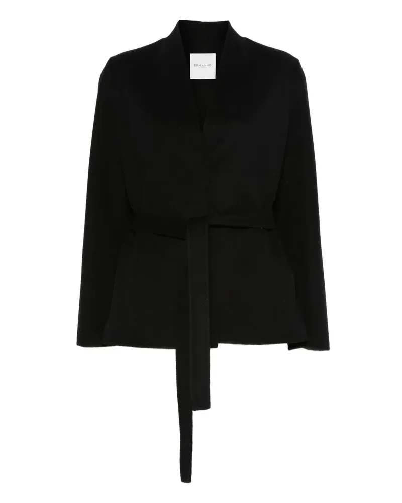 Ermanno Scervino Jacke mit Gürtel - Schwarz Schwarz
