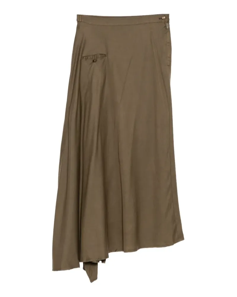 Yohji Yamamoto dyed piping pocket asymmetric skirt - Grün Grün