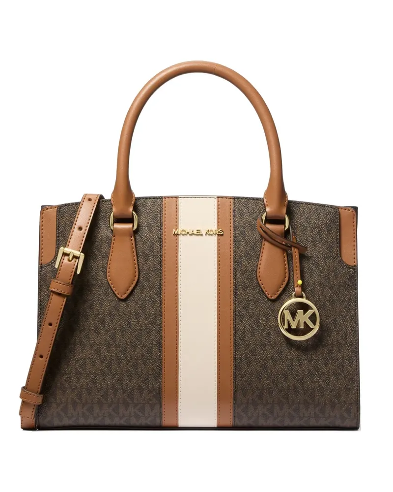 Michael Kors logo-print striped tote bag - Braun Braun