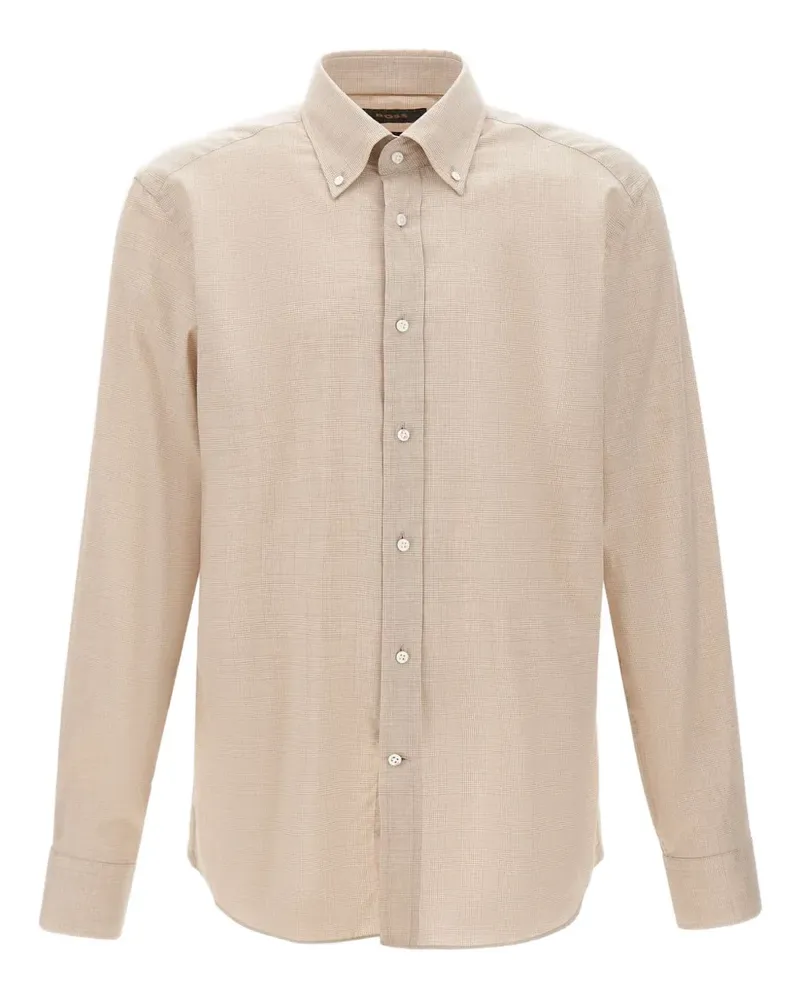 HUGO BOSS button-down micro-check shirt - Nude Nude