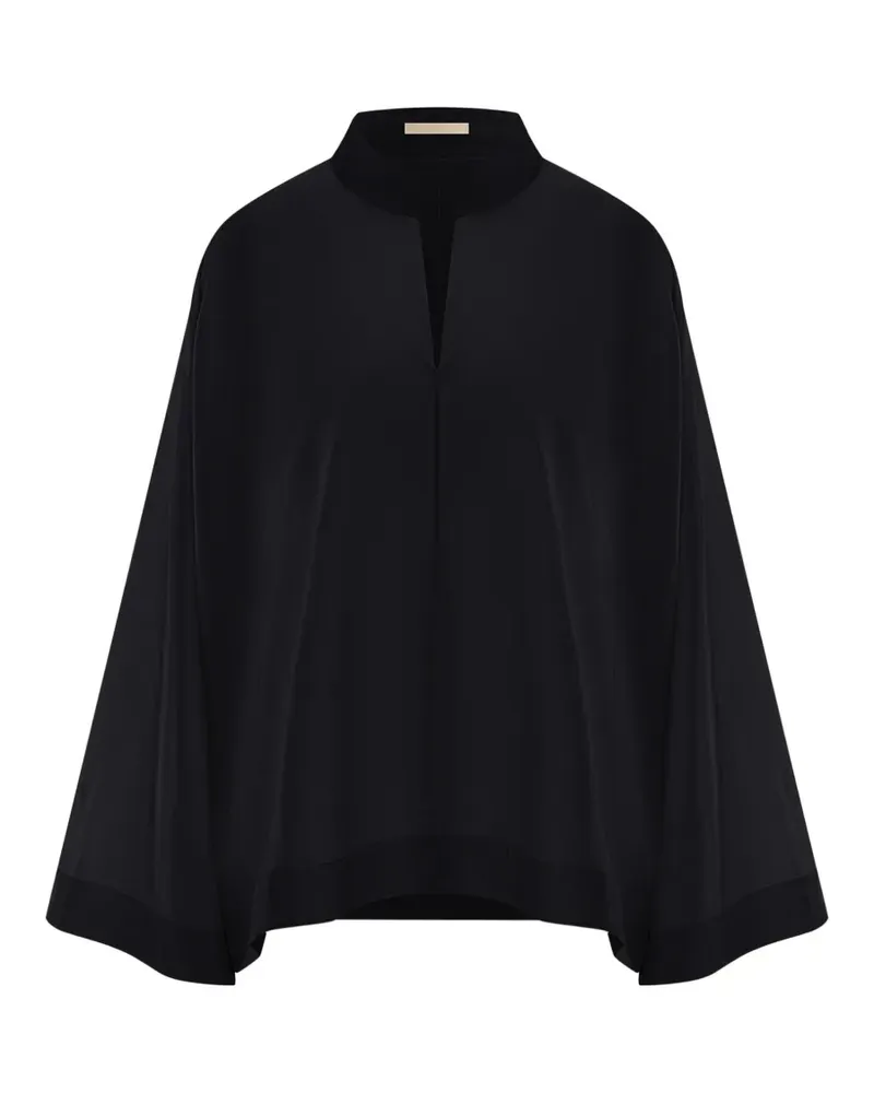 12 STOREEZ Marrakesh Bluse mit V-Ausschnitt - Schwarz Schwarz