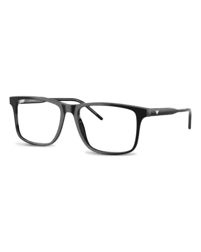 Emporio Armani Eckige Sonnenbrille mit Logo - Schwarz Schwarz