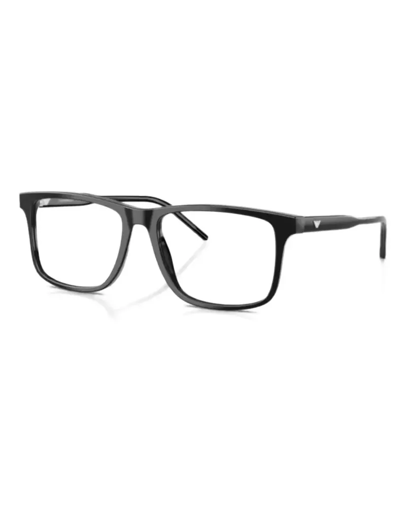 Emporio Armani Eckige Sonnenbrille mit Logo - Schwarz Schwarz