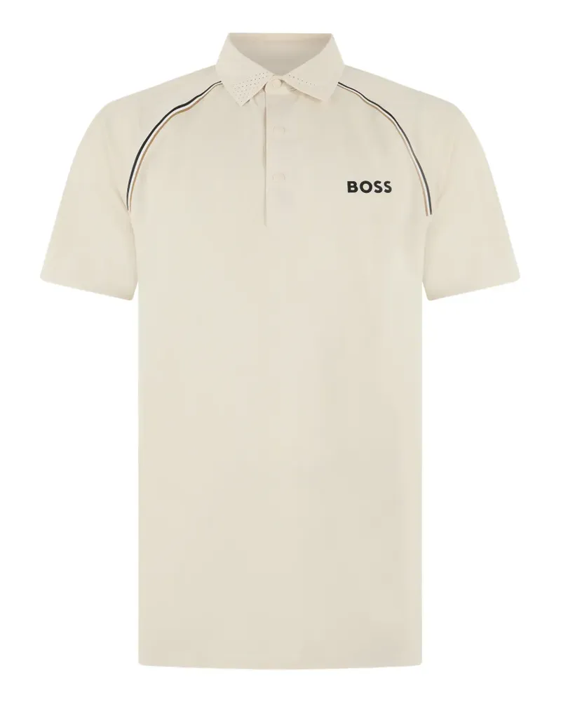 HUGO BOSS Poloshirt mit Signature-Streifen und Geruchskontrolle - Weiß Weiß