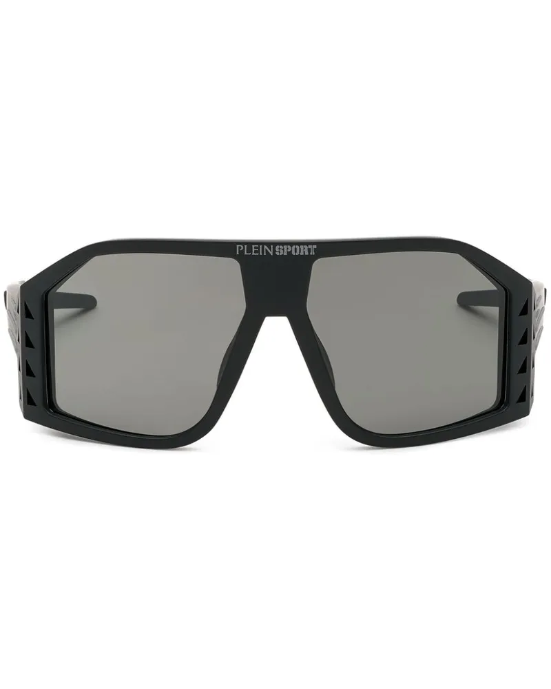Philipp Plein The Wave Gen X.02 Sonnenbrille mit Oversized-Gestell - Schwarz Schwarz