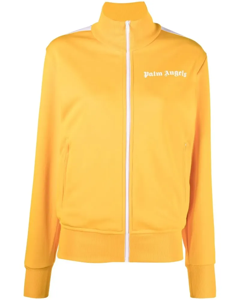 Palm Angels Trainingsjacke mit Logo-Print und Reißverschluss - Gelb Gelb