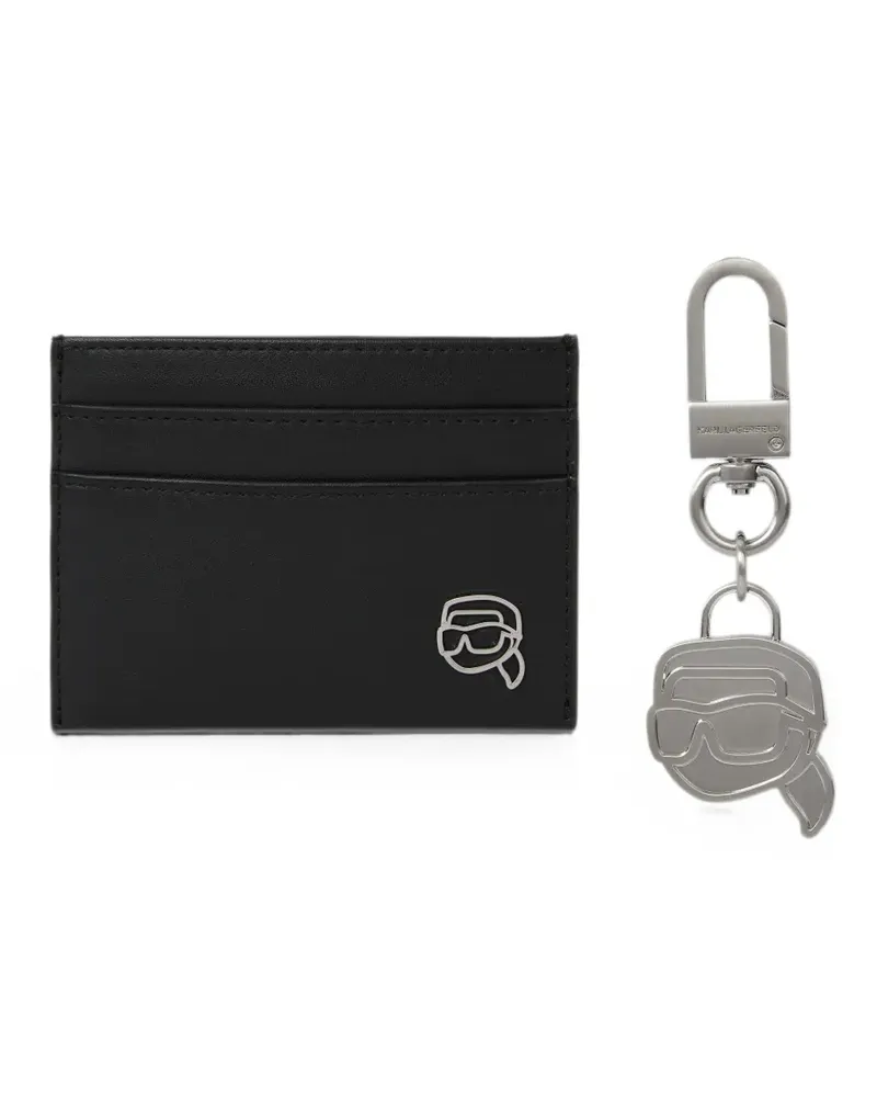 Karl Lagerfeld Ikon Geschenkset mit Kartenetui und Schlüsselanhänger - Schwarz Schwarz
