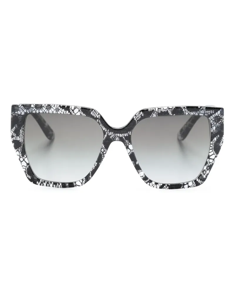 Dolce & Gabbana Sonnenbrille mit eckigem Gestell - Schwarz Schwarz
