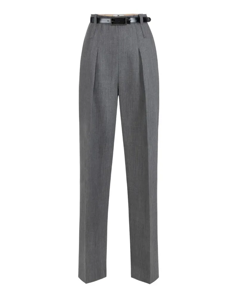 Elisabetta Franchi Plissierte Hose mit Gürtel - Grau Grau