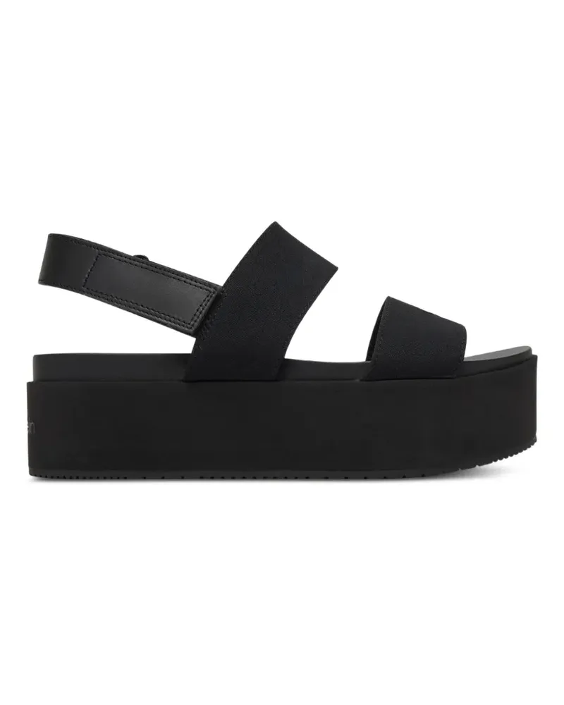 Calvin Klein Plateau-Sandalen mit Klettverschluss - Schwarz Schwarz